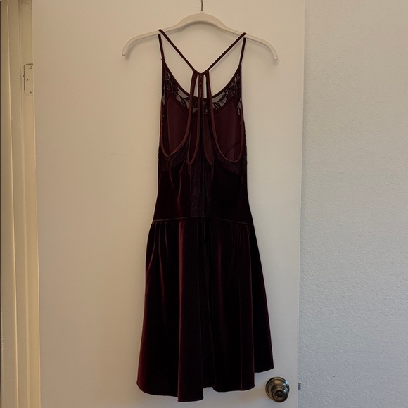 Free People Burgundy Velvet Dress - Picture 2 of 7